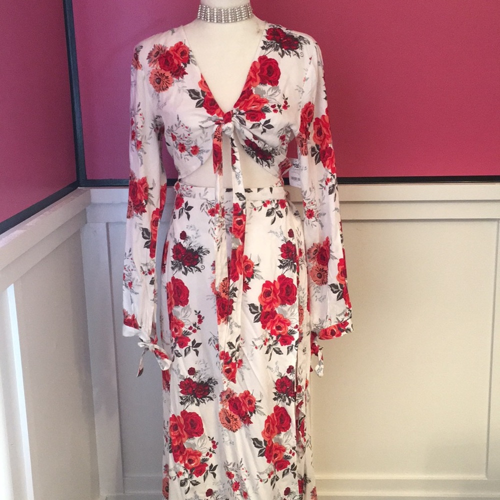 NWT Charlotte Russe Floral Skirt Set